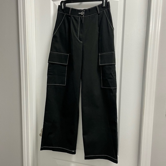 Wide Leg Cargo Pant - Black - Picture 1 of 12